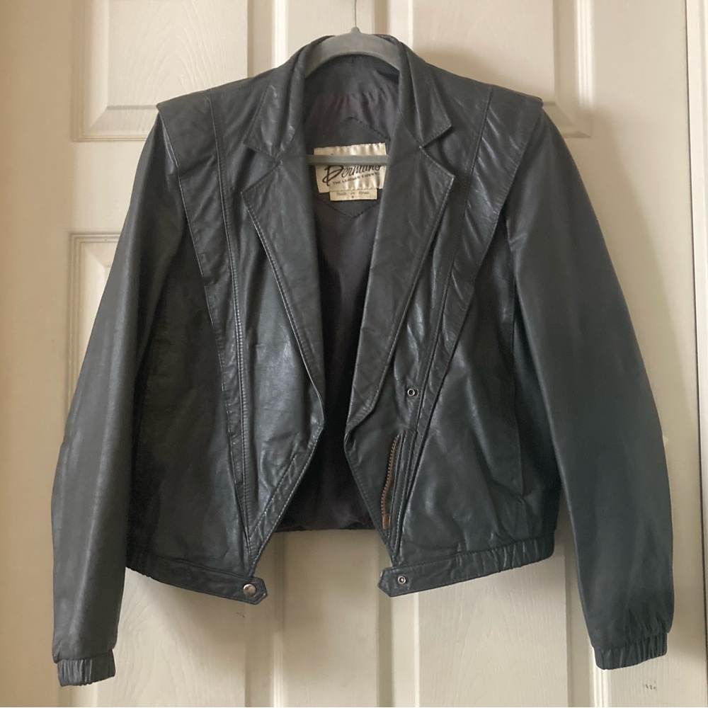 Vintage Leather Jacket 90s Designer Bowie Retro New Wave Punk